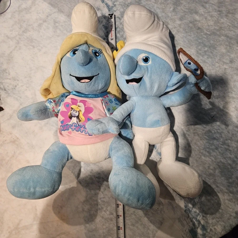 Build A Bear Smurfette Kellytoy Papa Smurf Plush Bundle Movie Stuffed Animals